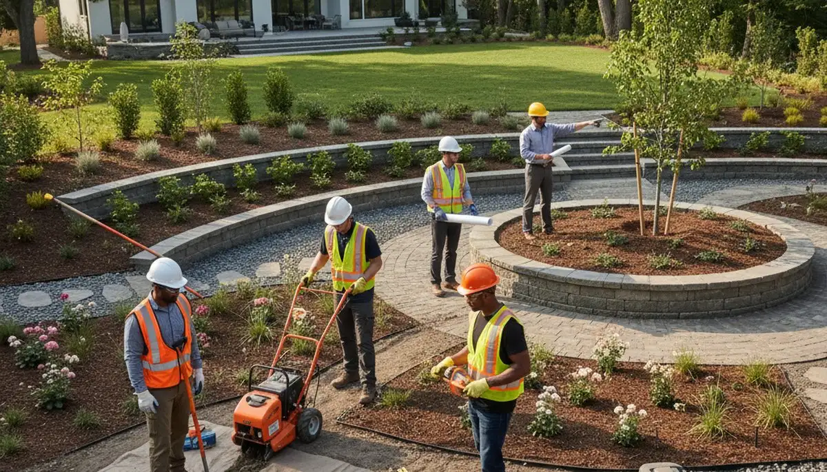 Greenville, NC tree service crew providing landscape design and arbor care for local properties