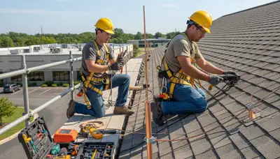 Lightning protection installation on a tree in Greenville, NC by Arbor Tree Care