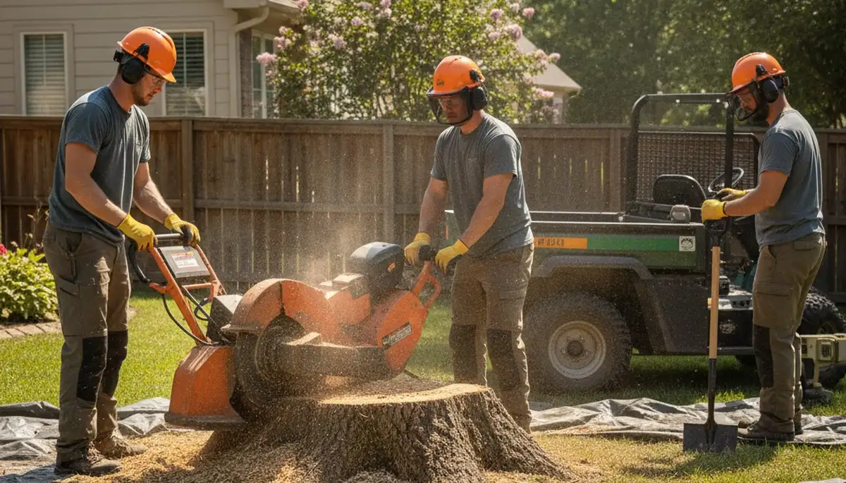 Arbor Tree Care removes a stump in Greenville, NC, reclaiming yard space with professional stump removal services