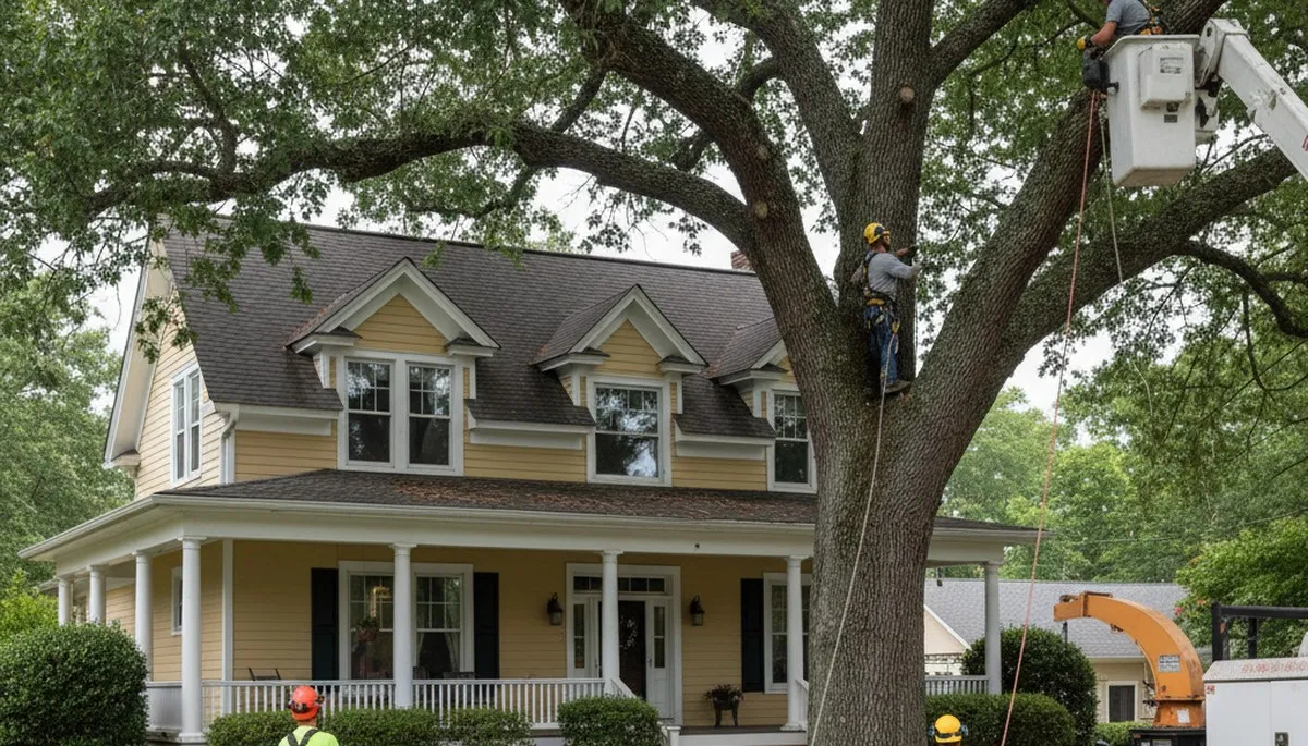 Tree service crew in Greenville, NC providing professional tree care and removal services