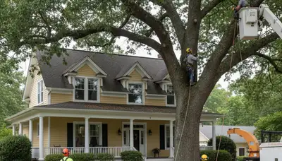 Tree service crew in Greenville, NC providing professional tree care and removal services
