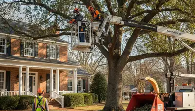 Tree service crew in Greenville, NC providing professional tree care and removal