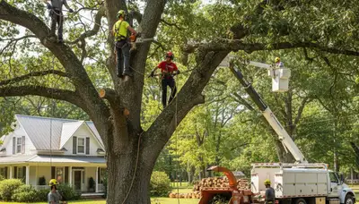 Tree service crew in Greenville, NC providing professional tree care and removal services