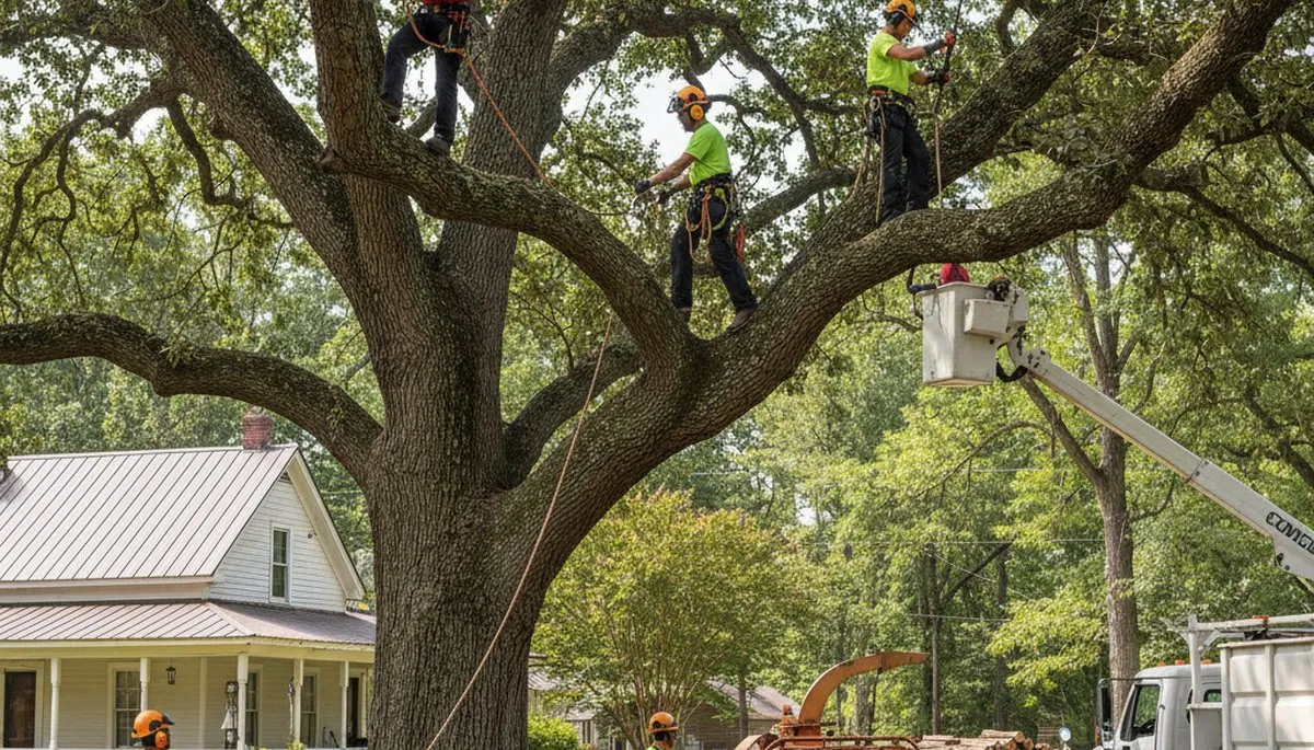 Tree service crew in Greenville, NC providing professional tree care and removal services