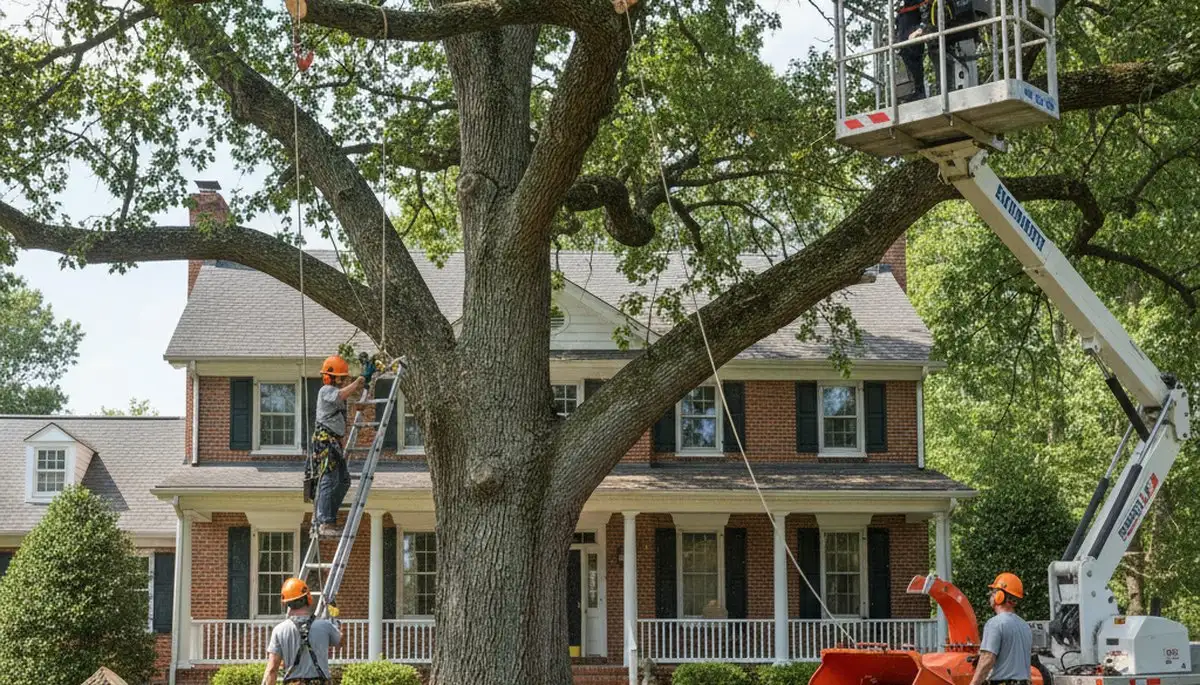 Tree service crew in Greenville, NC providing professional tree care and removal services