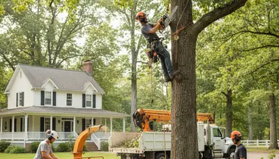Tree service crew in Greenville, NC providing professional tree care and removal services
