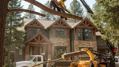Tree service team in Greenville, NC providing professional tree trimming and removal work
