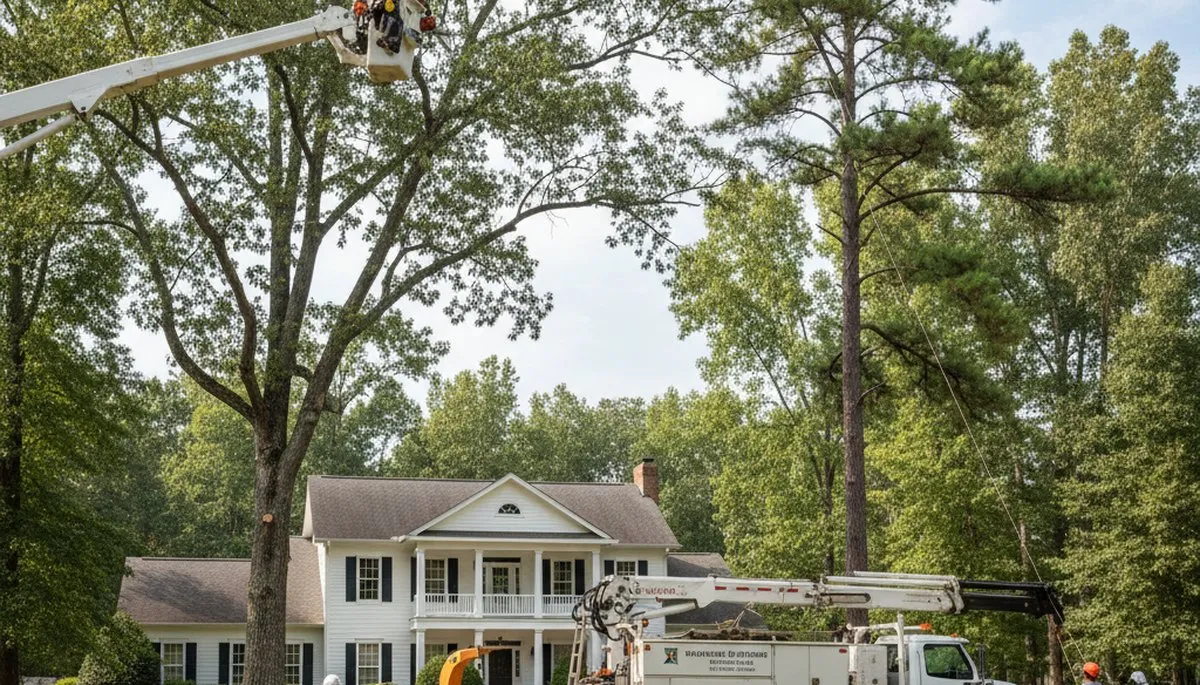 Tree service crew in Greenville, NC providing professional tree care for homeowners and businesses