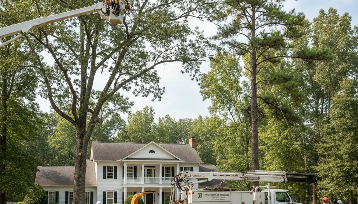 Tree service crew in Greenville, NC providing professional tree care for homeowners and businesses