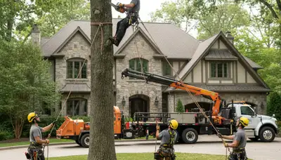 Tree service crew in Greenville, NC providing professional tree care and removal