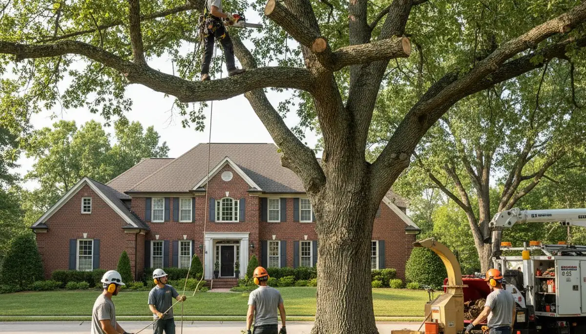 Tree service crew in Greenville, NC providing professional tree care and removal services