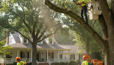 Tree service crew in Greenville, NC providing professional tree removal and trimming