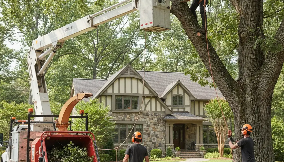 Tree service crew in Greenville, NC providing professional tree care and removal services