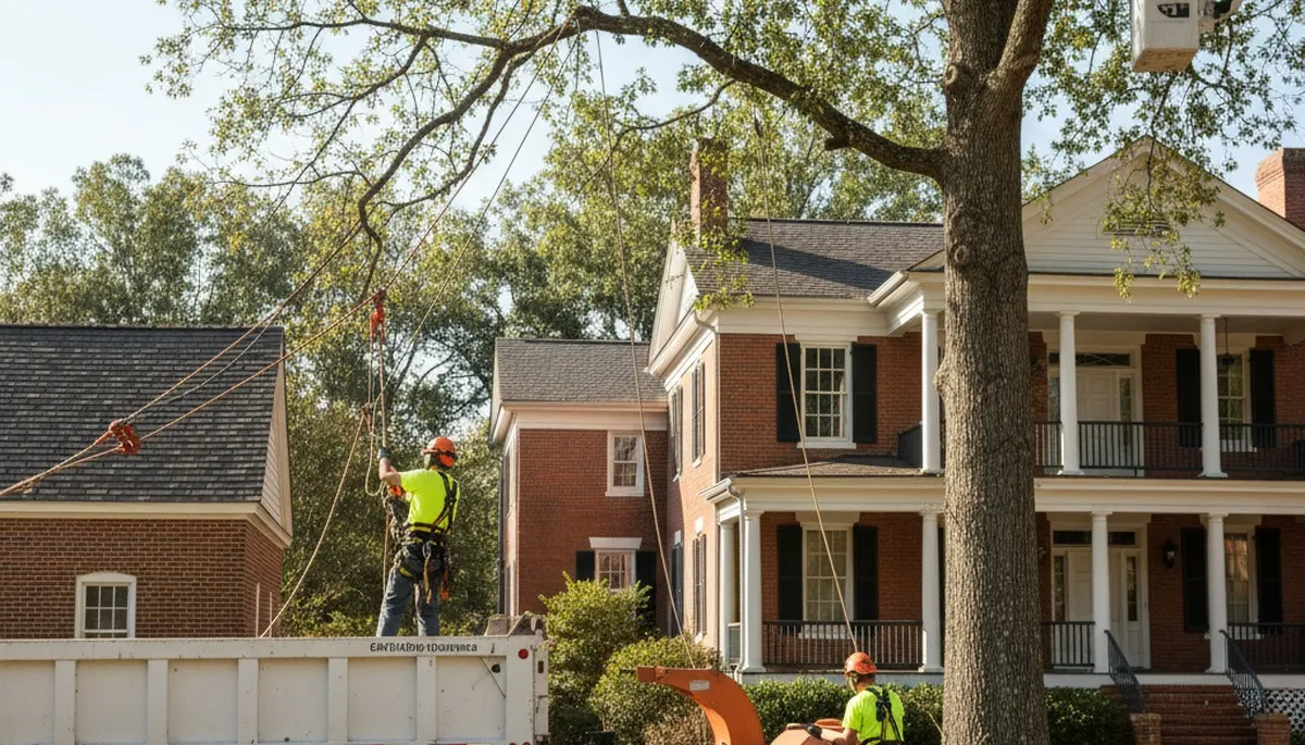 Tree service team in Greenville, NC providing professional tree trimming and removal services