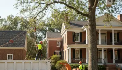 Tree service team in Greenville, NC providing professional tree trimming and removal services