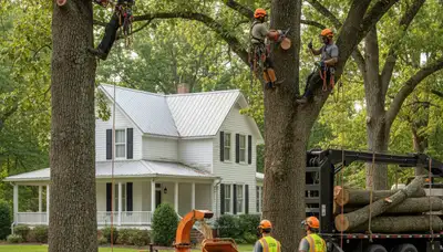 Tree service crew in Greenville, NC providing professional tree care and removal services