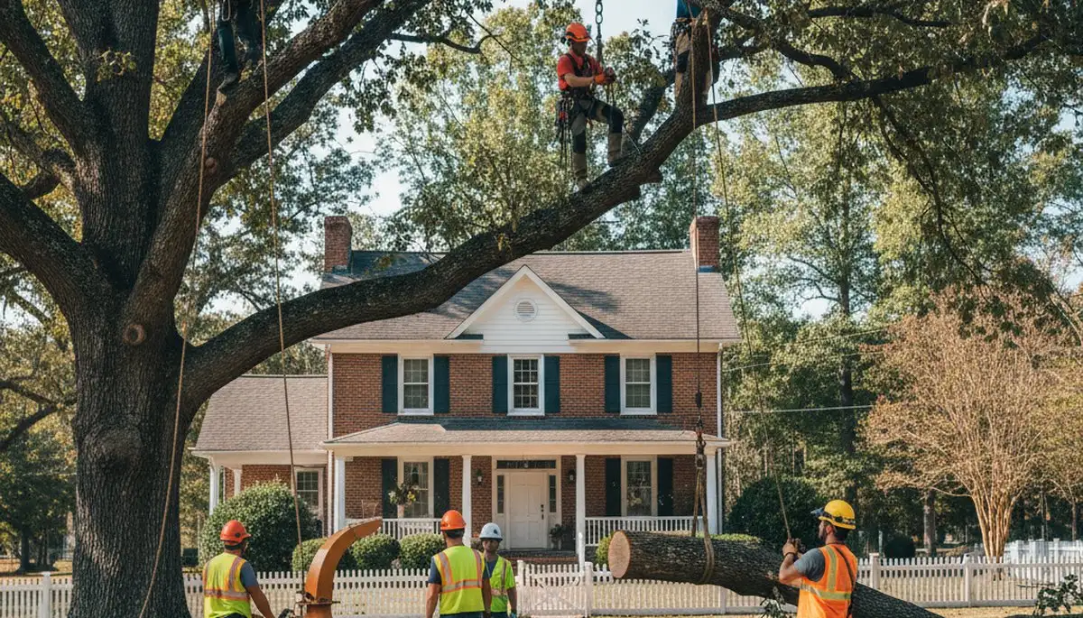 Greenville, NC tree service crew providing professional tree care for local homeowners