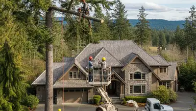 Tree service crew in Greenville, NC providing professional tree care and removal services