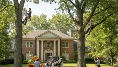 Tree service crew in Greenville, NC providing professional tree care for local properties