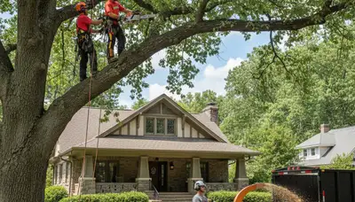 Tree service crew in Greenville, NC providing professional tree care and removal services