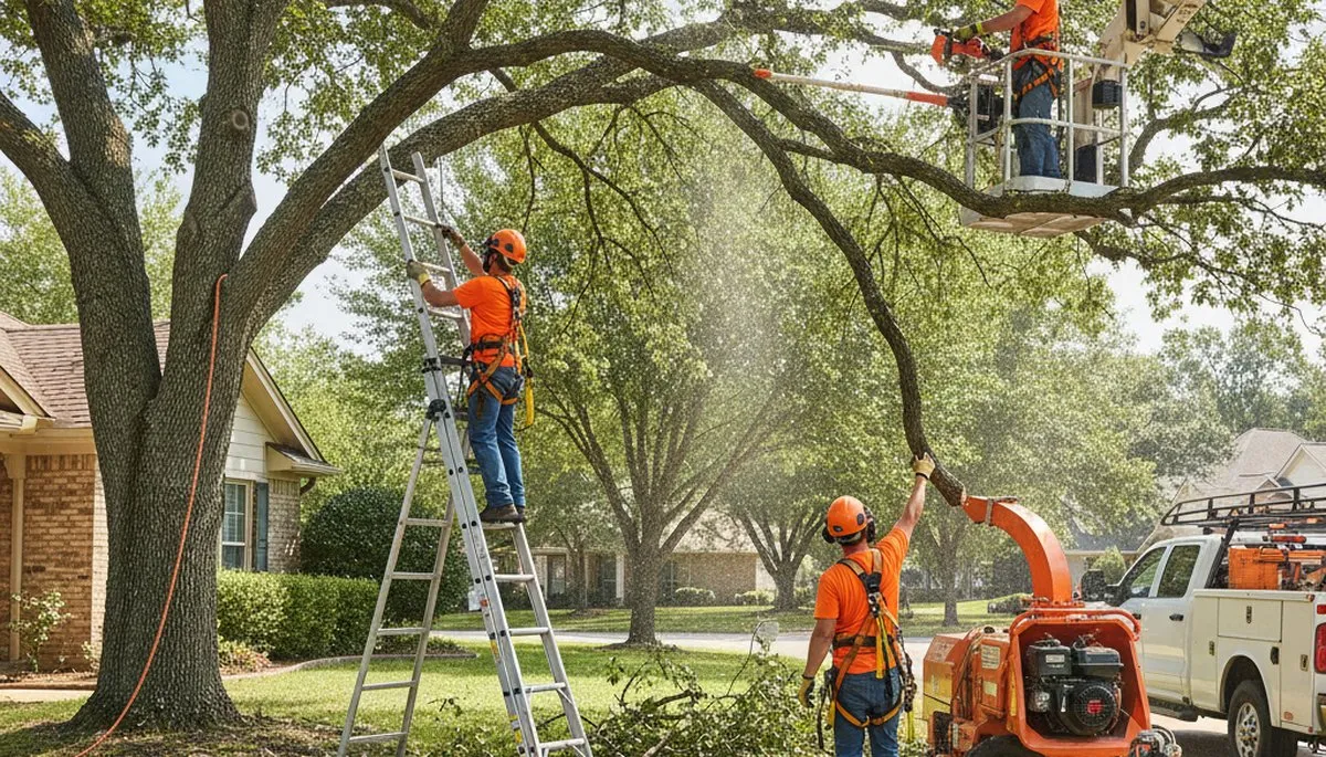 Greenville, NC arborist trimming trees to improve safety and tree health