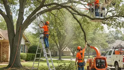 Greenville, NC arborist trimming trees to improve safety and tree health