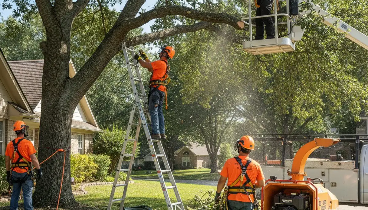 Tree trimming crew serving Greenville, NC for safer, healthier trees and tidy properties